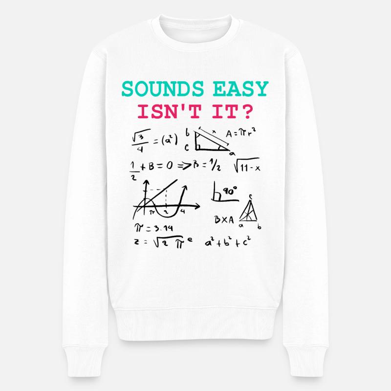 Funny Math Jokes, Physics and Math Formulas - Men's Premium Organic Jumper - white