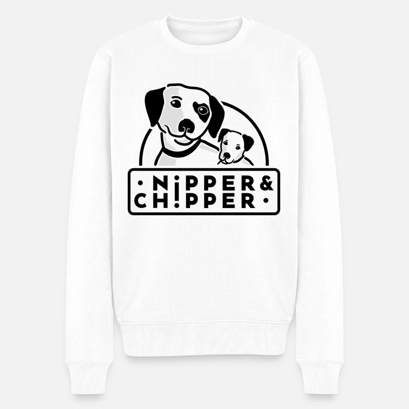 Nipper & Chipper Logo Fond Blanc - Pull Premium bio Homme - blanc
