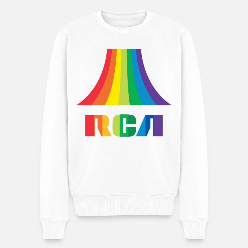 RCA Logo Multicolore - Pull Premium bio Homme - blanc