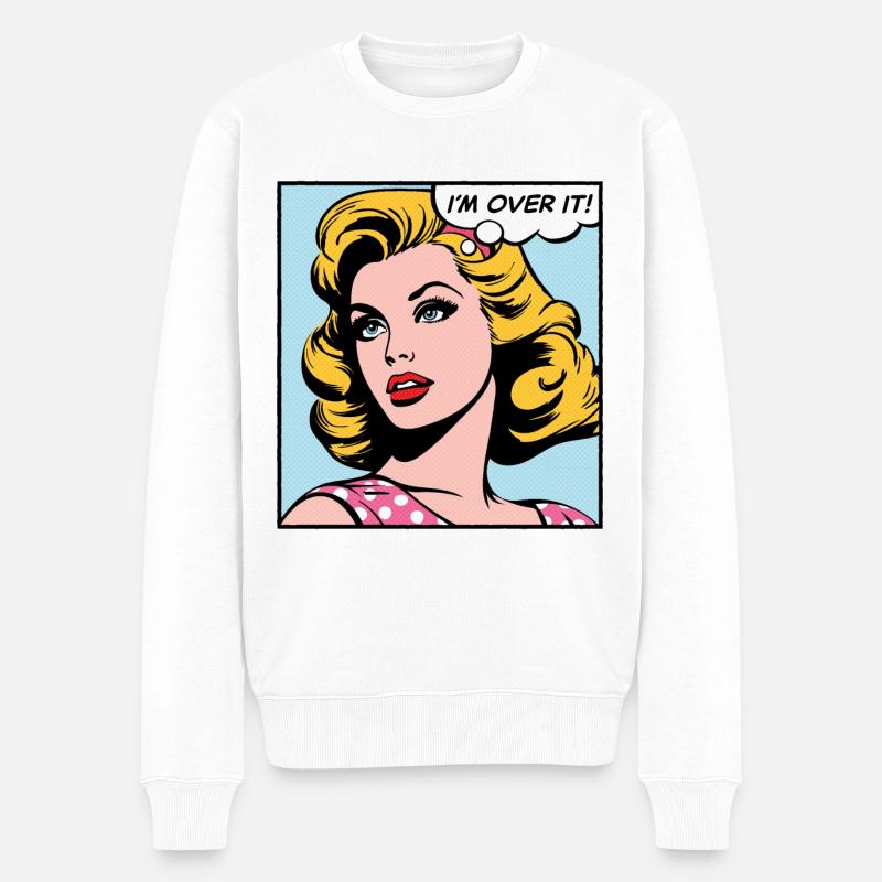 Je suis fini, fille pop art - Pull Premium bio Homme - blanc