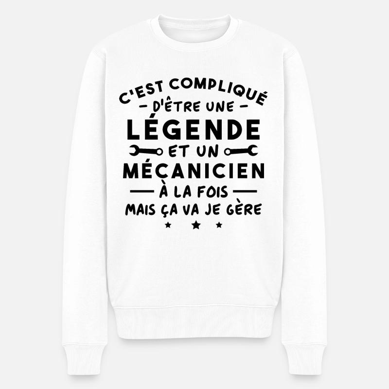 Legendenmechaniker-Humor-Geschenk - Männer Premium Bio Pullover - Weiß