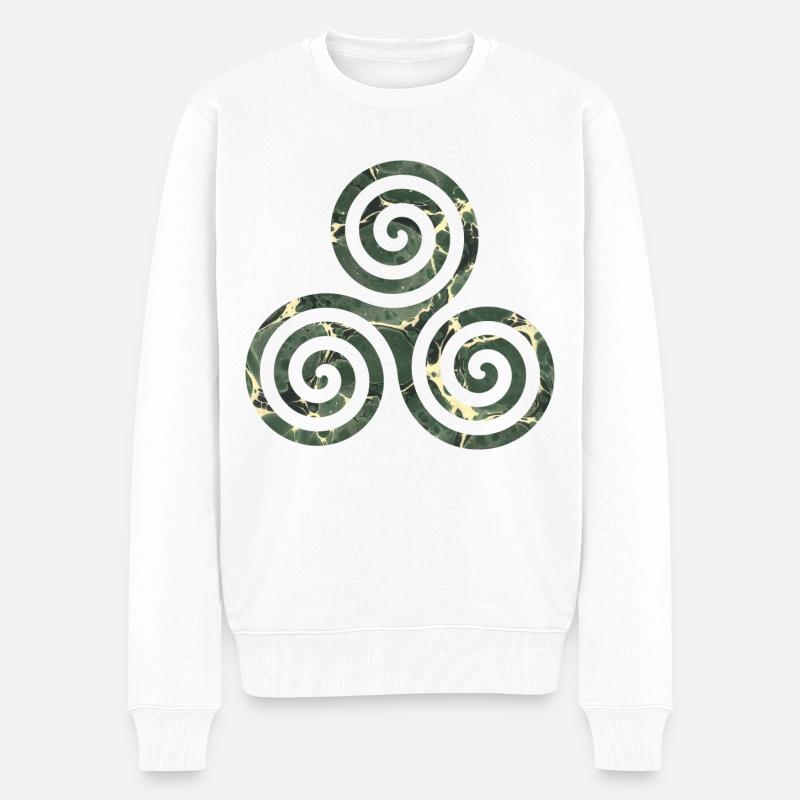keltisches symbol triskele e 226 - Männer Premium Bio Pullover - Weiß
