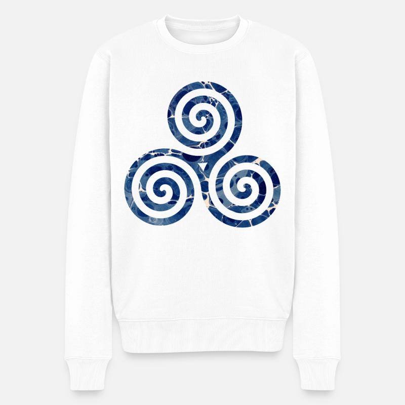 keltisches symbol 12 triskele e 12 - Männer Premium Bio Pullover - Weiß