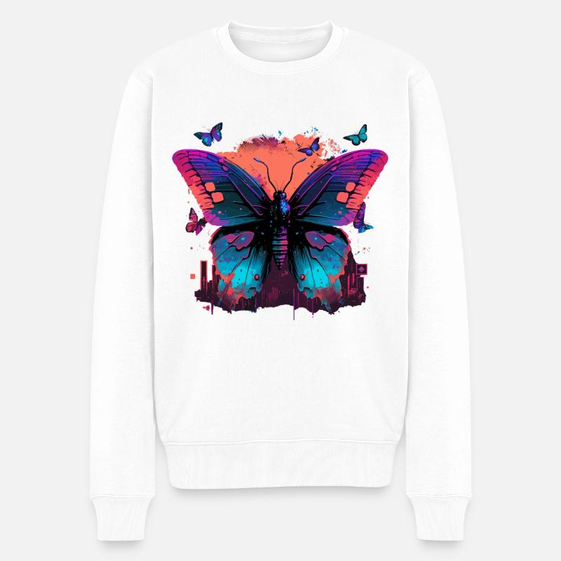 Papillon chromatique - Pull Premium bio Homme - blanc