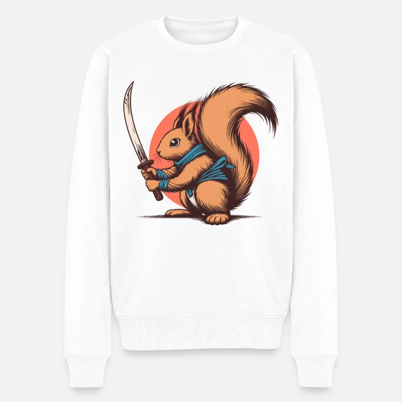 Lame d’écureuil Animaux Drôles - Pull Premium bio Homme - blanc
