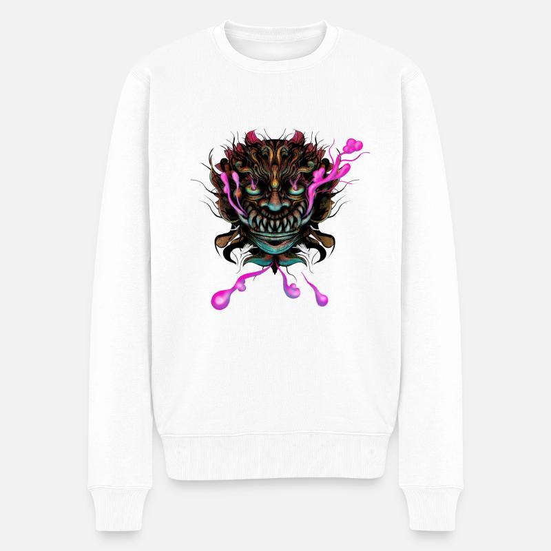 Dämon - Männer Premium Bio Pullover - Weiß