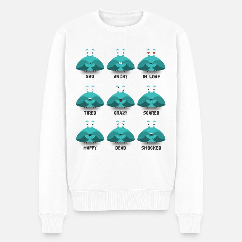 Psycho Lobsters Emotionen - Männer Premium Bio Pullover - Weiß