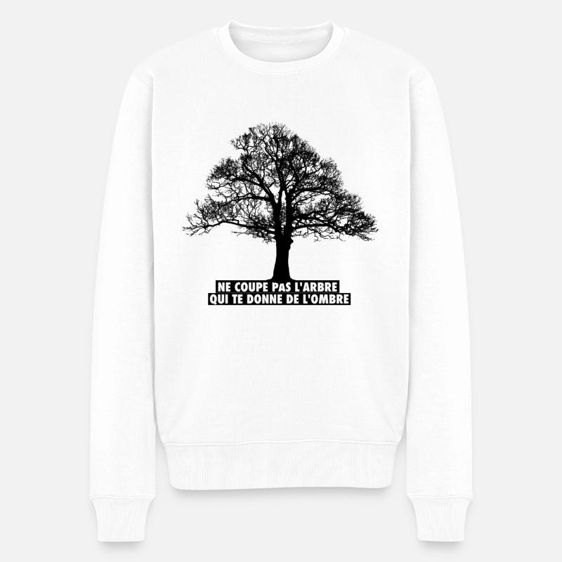 Der Baum - Männer Premium Bio Pullover - Weiß
