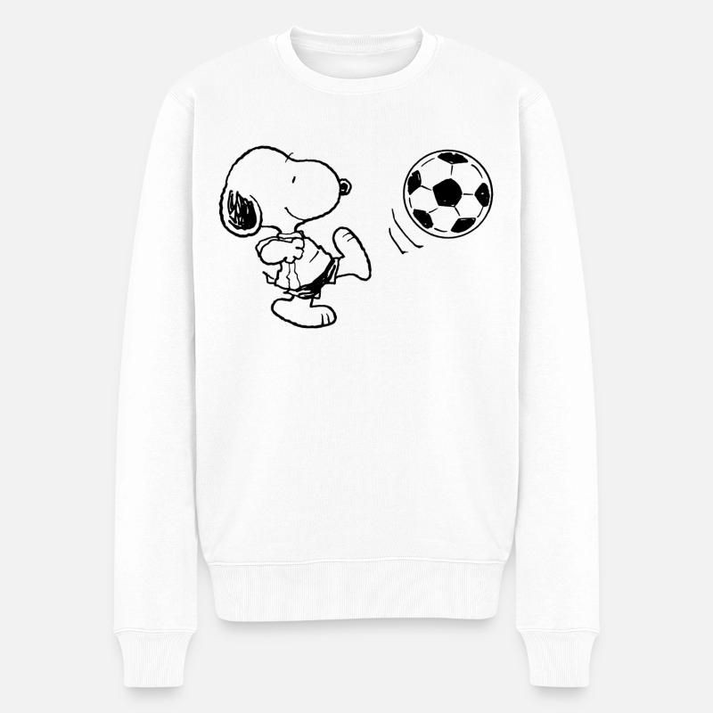 Peanuts Snoopy Fußball Sport - Männer Premium Bio Pullover - Weiß