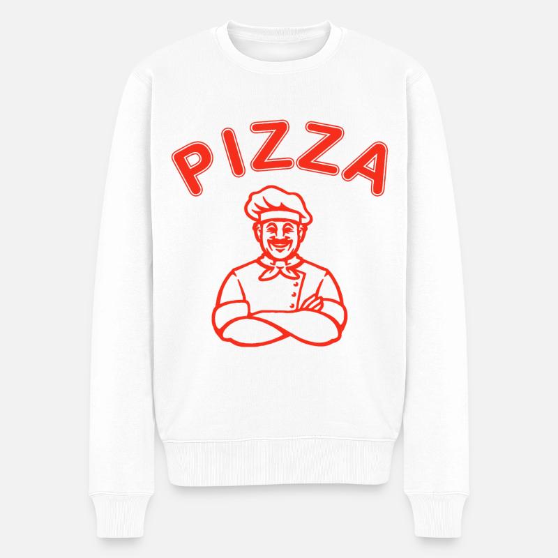 Pizza Pizzaiolo Streetfood Kebab Style - Männer Premium Bio Pullover - Weiß