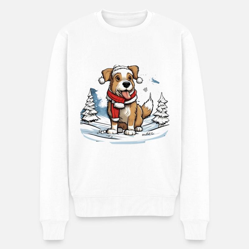 Chien festif - Pull Premium bio Homme - blanc
