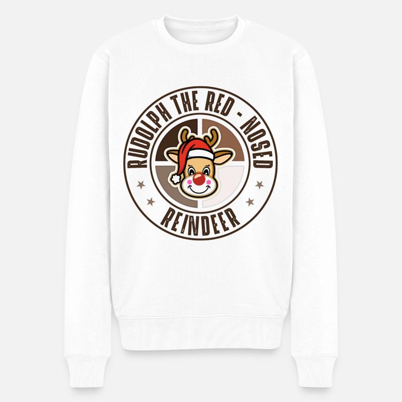 Rudolph - Männer Premium Bio Pullover - Weiß