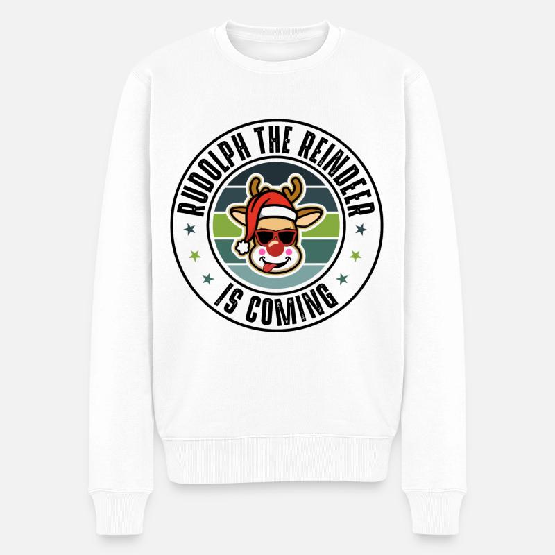 Rudolph - Männer Premium Bio Pullover - Weiß