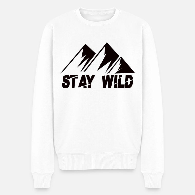 Restez Wild Mountains - Pull Premium bio Homme - blanc
