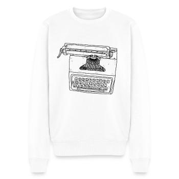 Machine à écrire - Pull Premium bio Homme - blanc - Devant - Thijin (182cm)