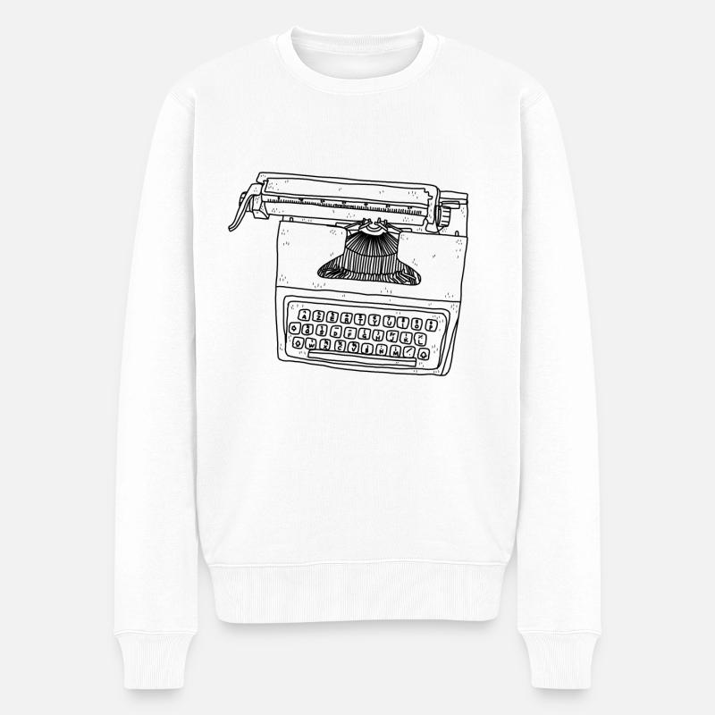 Machine à écrire - Pull Premium bio Homme - blanc