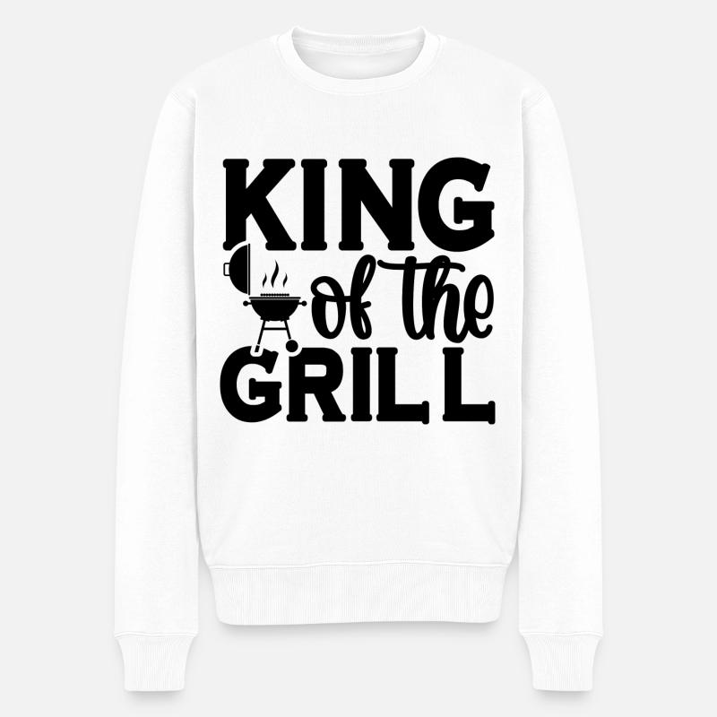 King Of The Grill - Männer Premium Bio Pullover - Weiß