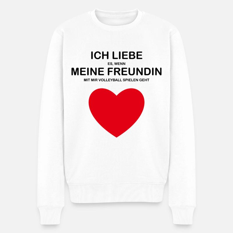 Ich liebe meine Freundin - Männer Premium Bio Pullover - Weiß