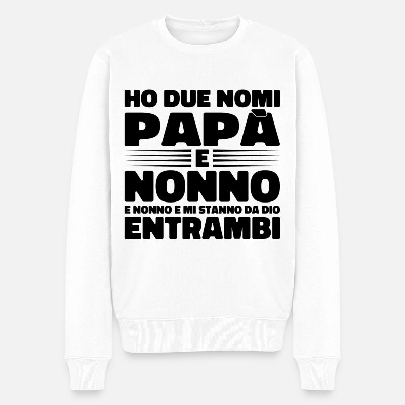 Papa und Opa - Männer Premium Bio Pullover - Weiß