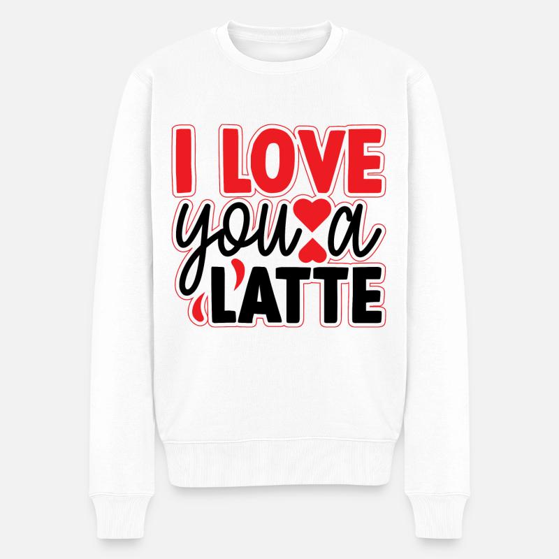 Je t’aime un latte - Pull Premium bio Homme - blanc