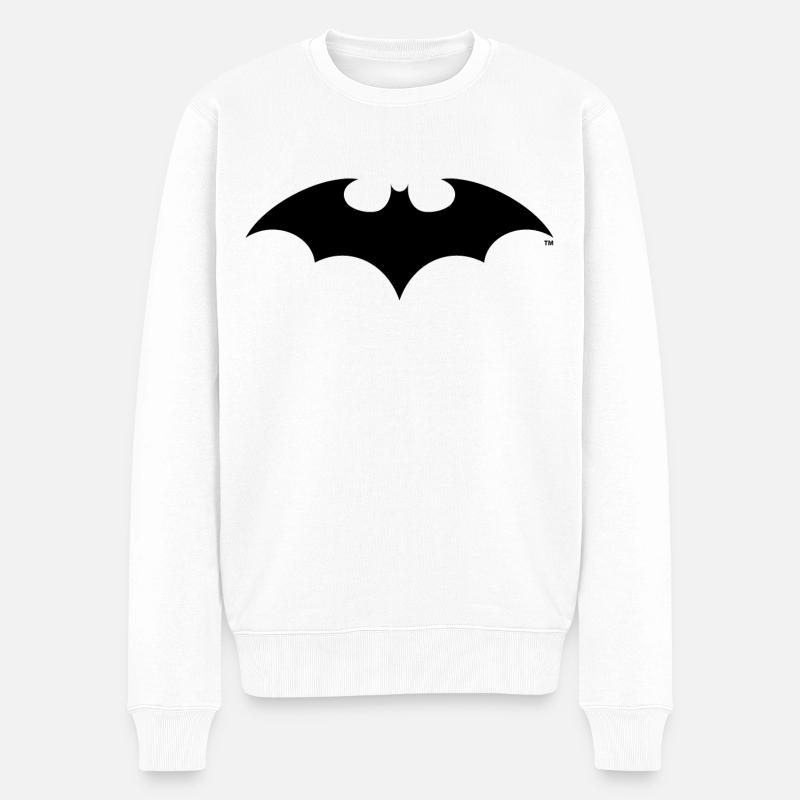 Batman Logo Classic schwarz - Männer Premium Bio Pullover - Weiß