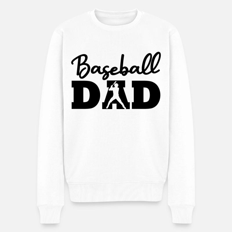 Baseball-Vater - Männer Premium Bio Pullover - Weiß
