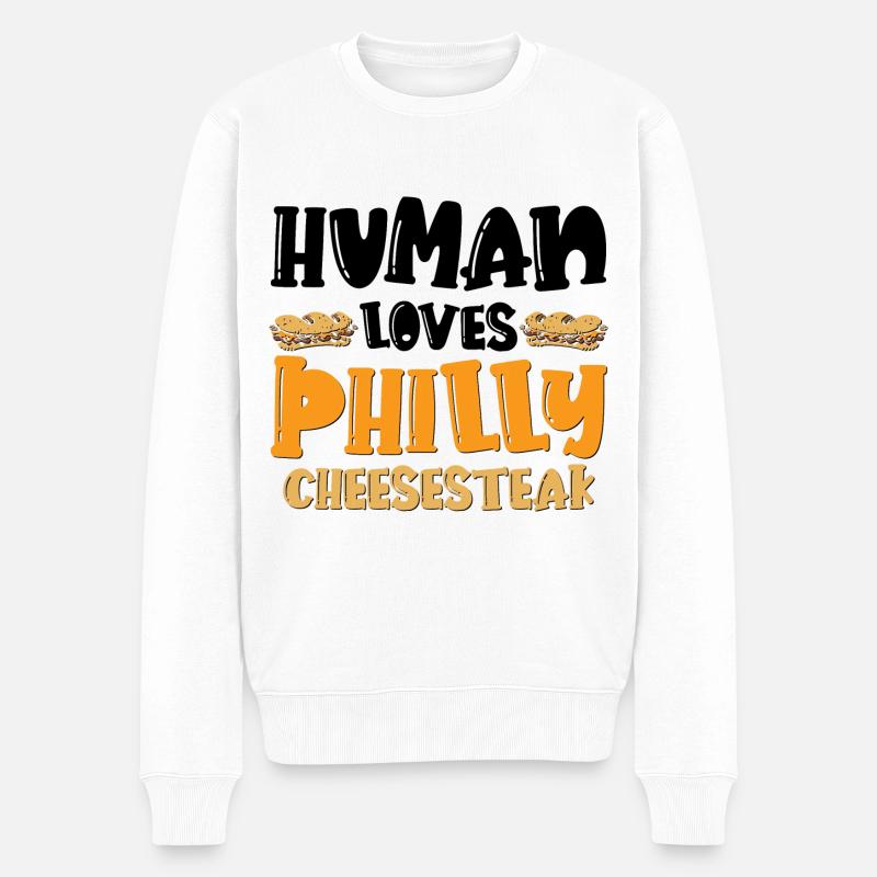 Philly Breakfast Sandwich - Männer Premium Bio Pullover - Weiß