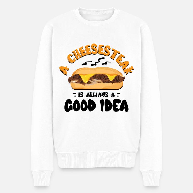 Philly Breakfast Sandwich - Männer Premium Bio Pullover - Weiß