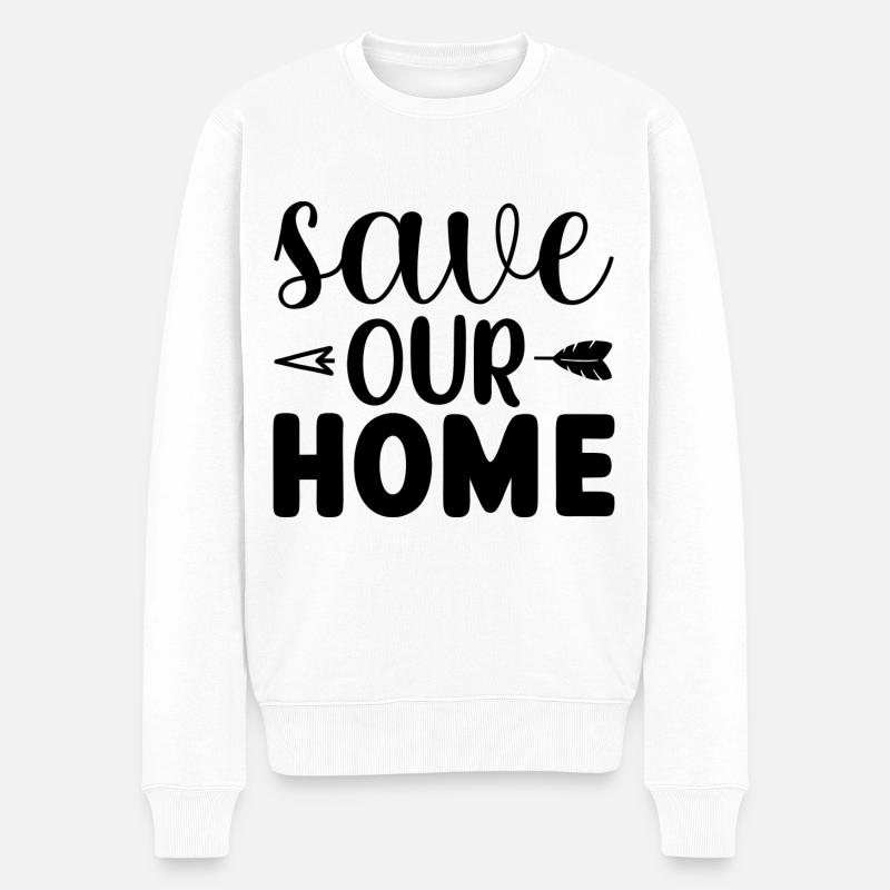 Sauvez notre maison - Pull Premium bio Homme - blanc