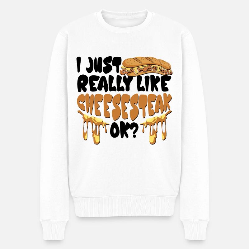 Philly Breakfast Sandwich - Männer Premium Bio Pullover - Weiß