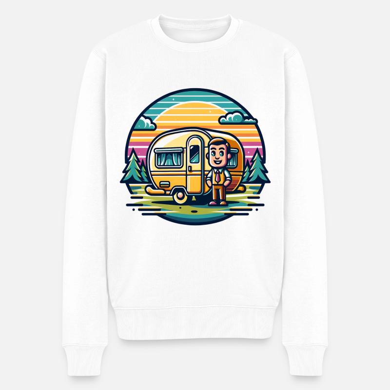 Camping camping-car caravane - Pull Premium bio Homme - blanc