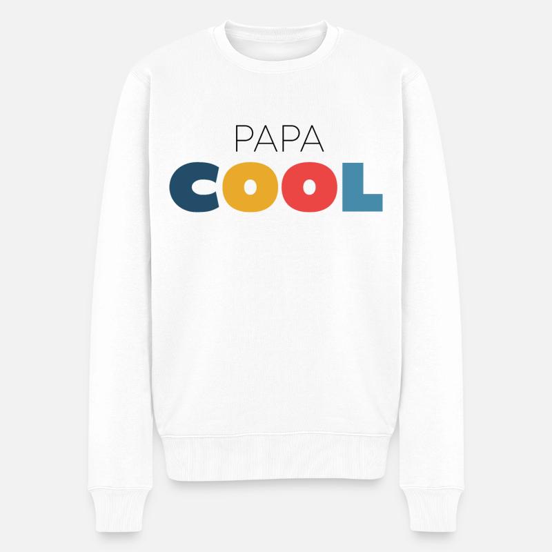 cooler Papa - Männer Premium Bio Pullover - Weiß