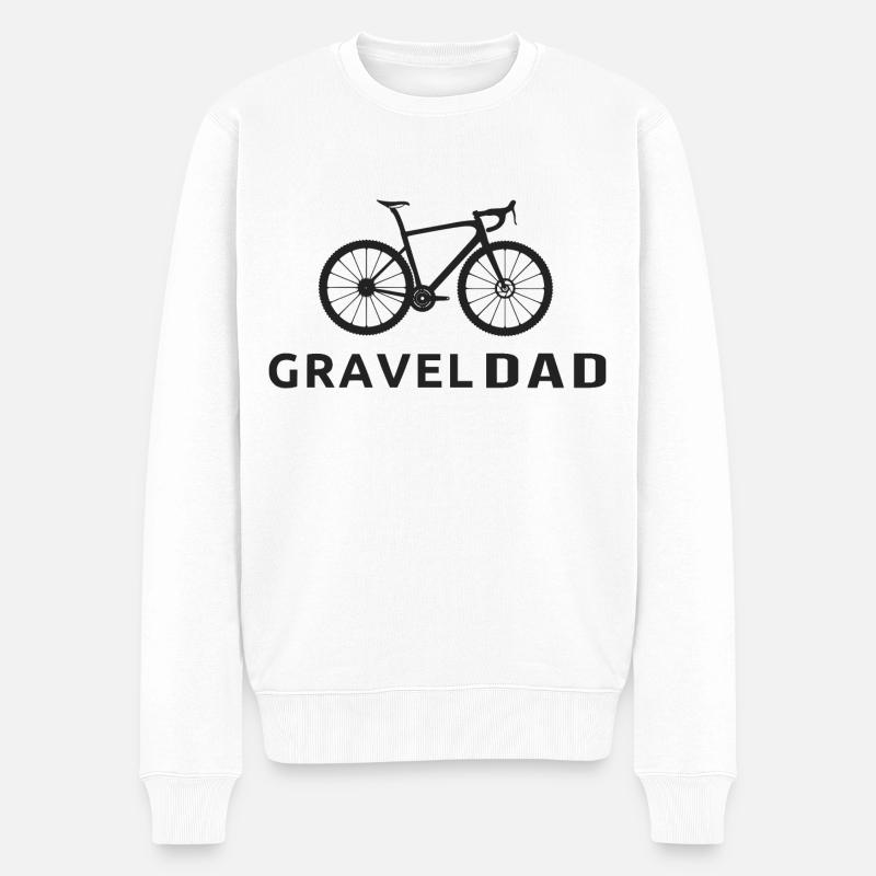 Fahrrad Schotter Papa Radfahren - Männer Premium Bio Pullover - Weiß