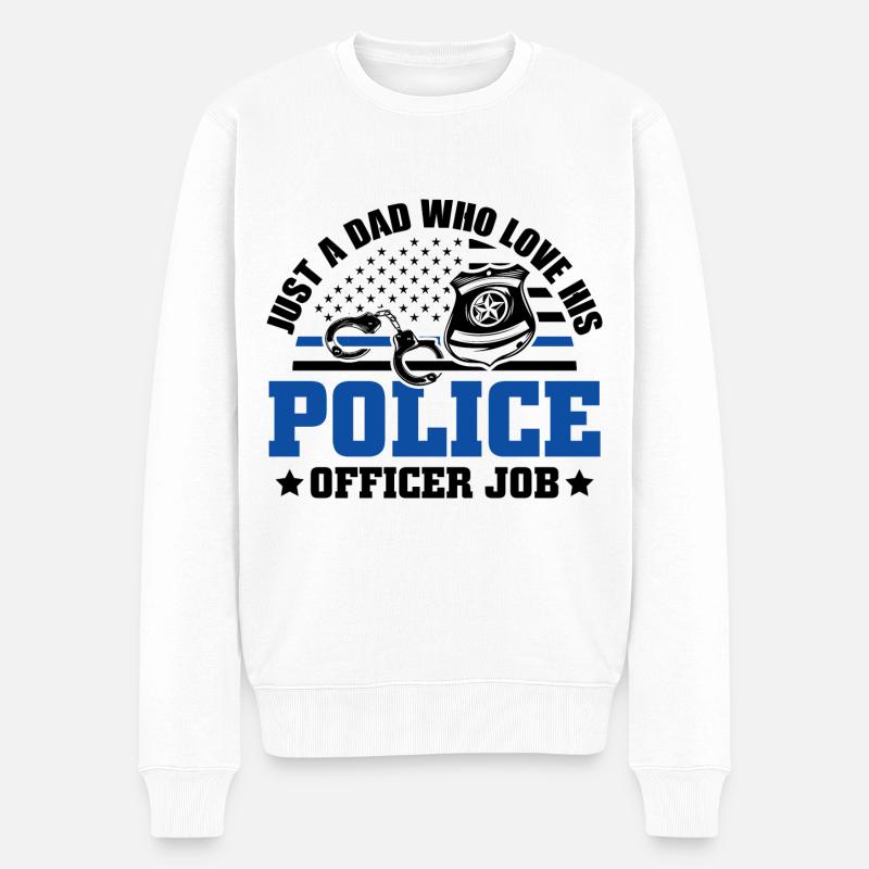 Polizei Polizist Polizeibeamte - Männer Premium Bio Pullover - Weiß