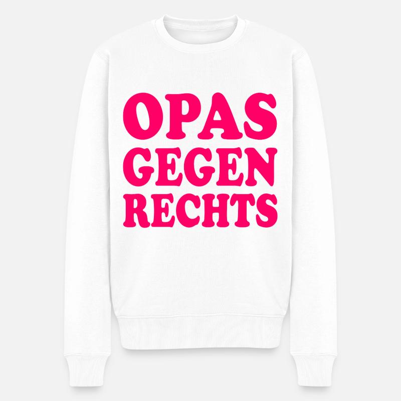 Opas gegen rechts - Männer Premium Bio Pullover - Weiß