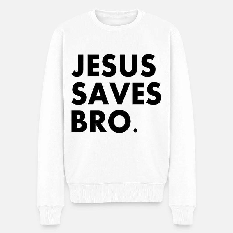 Jesus saves bro - Pull Premium bio Homme - blanc