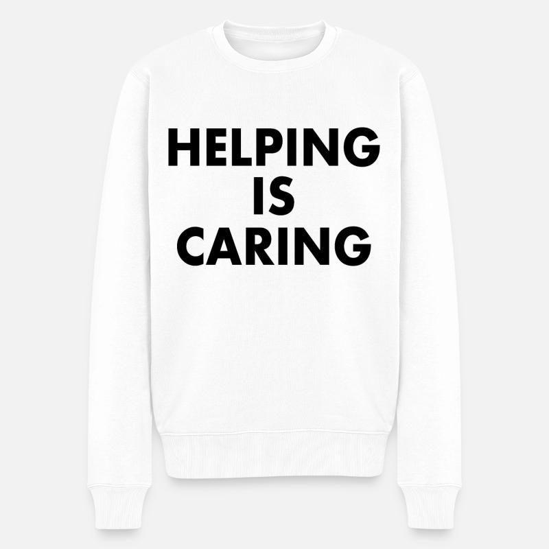 Helping is caring - Männer Premium Bio Pullover - Weiß