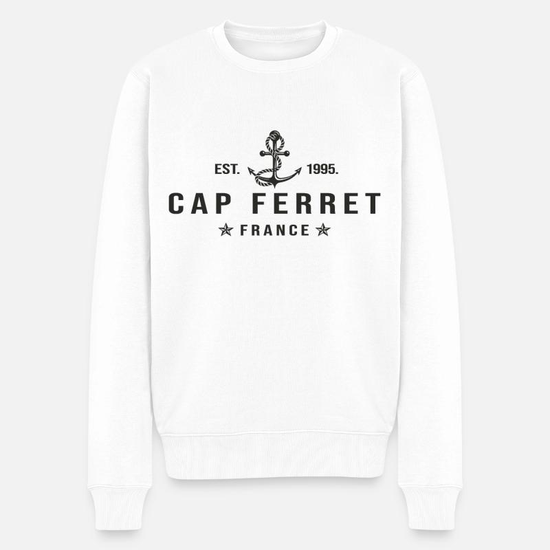 cap ferret cadeau cool arcachon - Pull Premium bio Homme - blanc