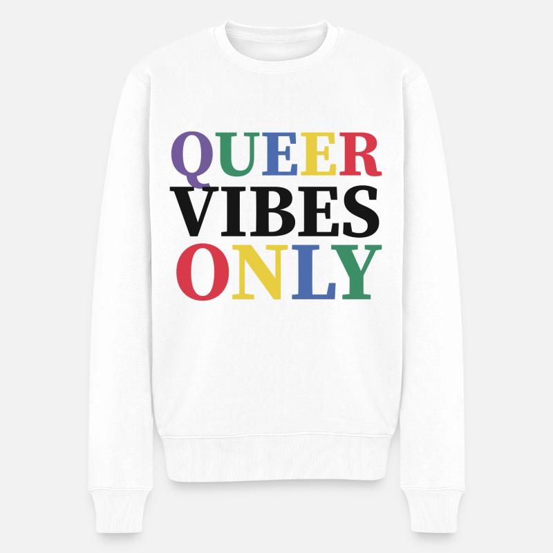 Queer Vibes Only - Männer Premium Bio Pullover - Weiß