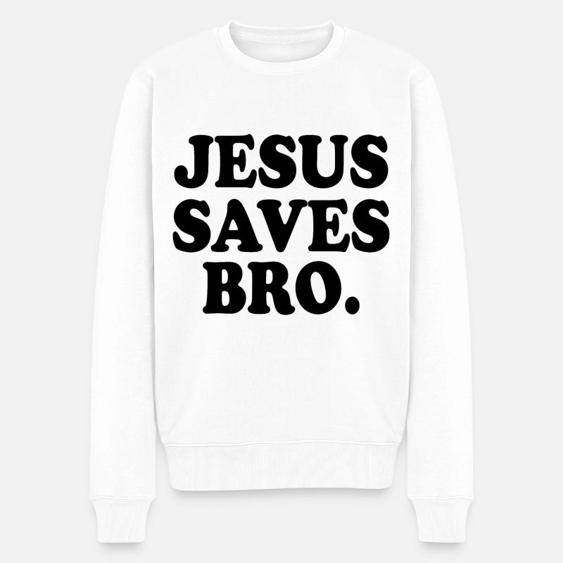 Jesus saves bro - Pull Premium bio Homme - blanc