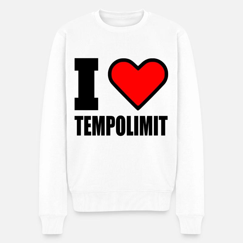 I love tempolimit - Männer Premium Bio Pullover - Weiß