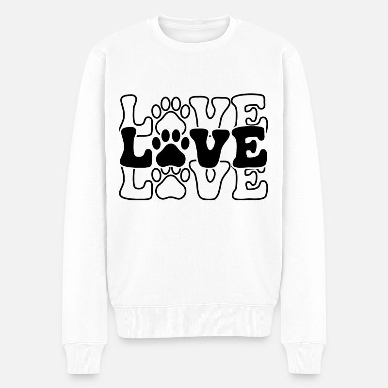Amour - Patte - Pull Premium bio Homme - blanc
