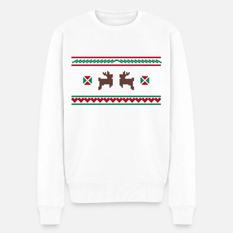 Weihnachten - Männer Premium Bio Pullover - Weiß