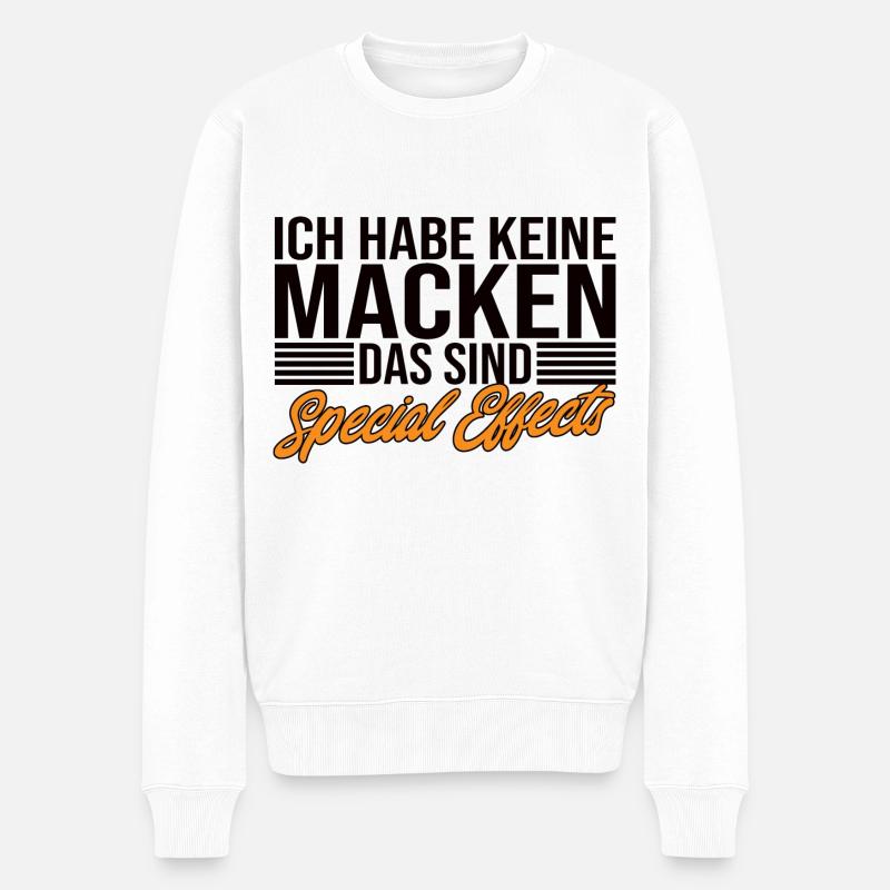 Ich Habe Keine Macken Das Sind Special Effects - Männer Premium Bio Pullover - Weiß
