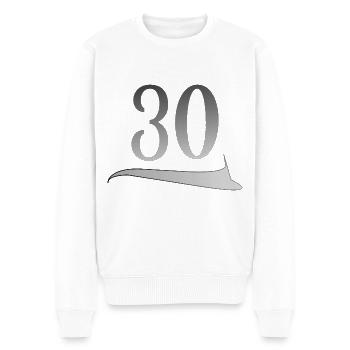 30. Geburtstag dreißigster 30 Jubiläum - Männer Premium Bio Pullover - Weiß - Vorne - Thijin (182cm)