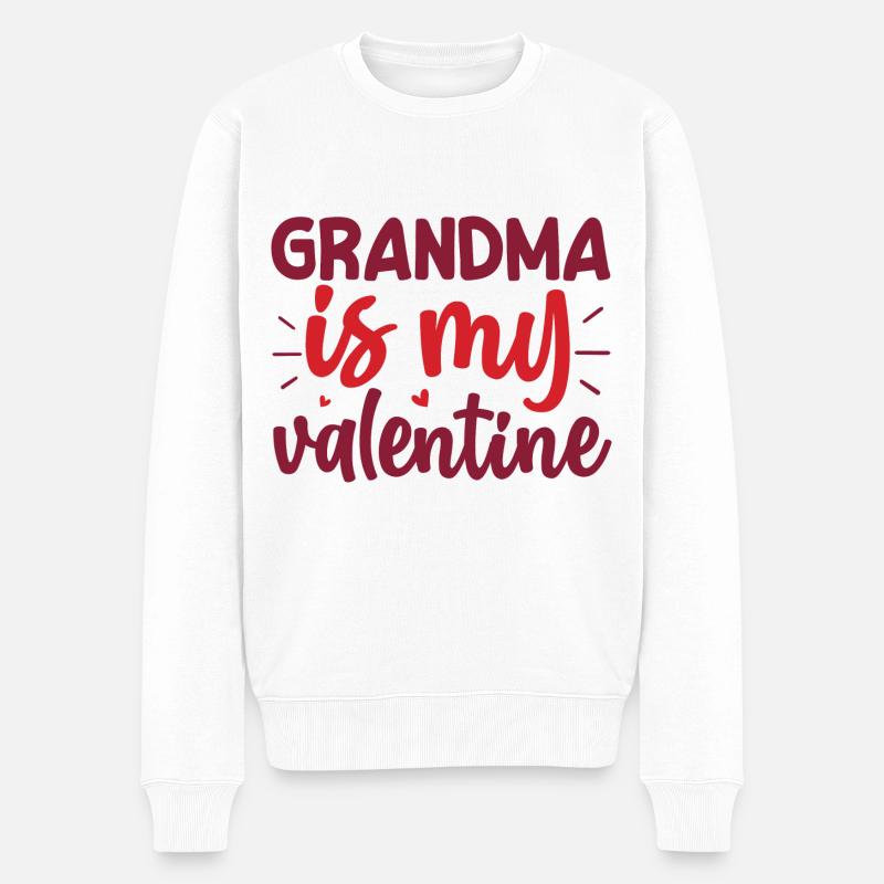 Grand-mère est ma Saint-Valentin - Pull Premium bio Homme - blanc