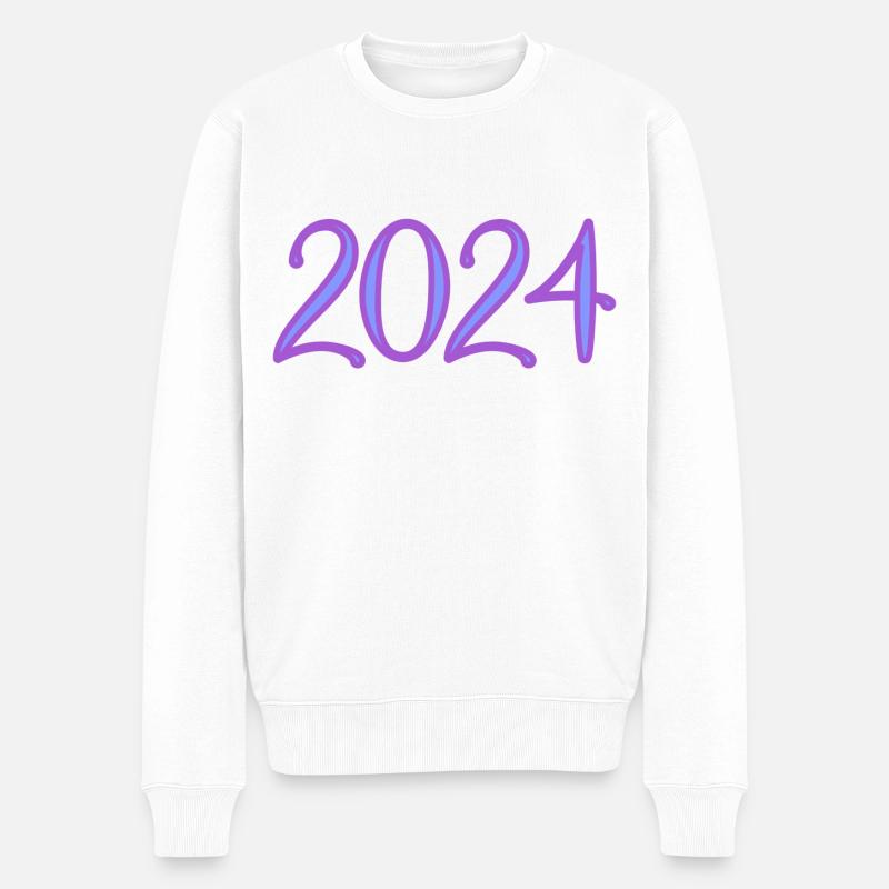 2024. JAHR - Männer Premium Bio Pullover - Weiß