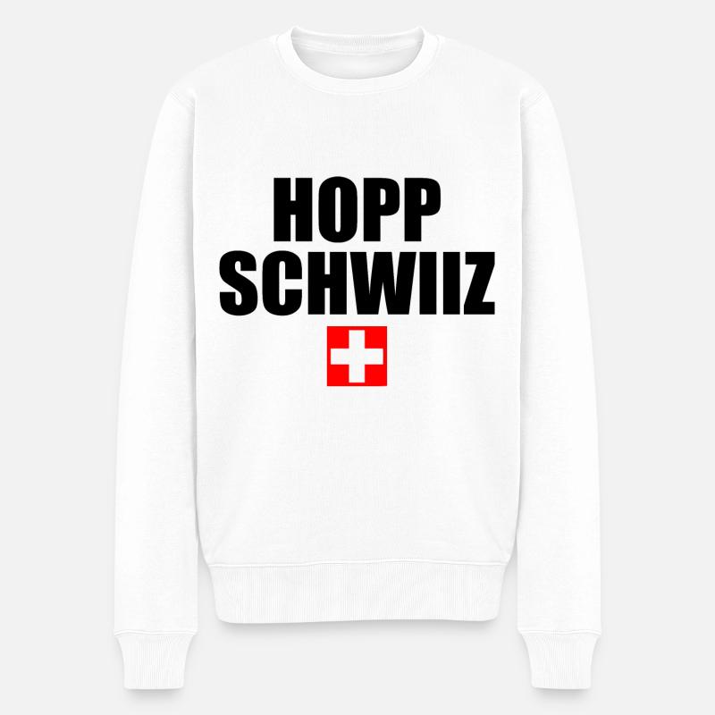 Hopp schwiiz - Pull Premium bio Homme - blanc