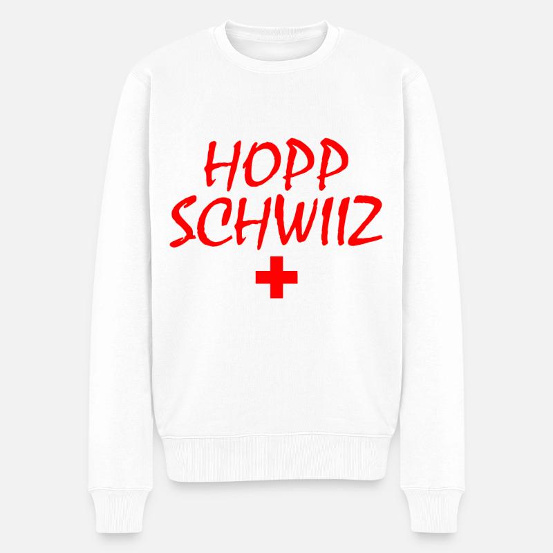Hopp schwiiz - Pull Premium bio Homme - blanc