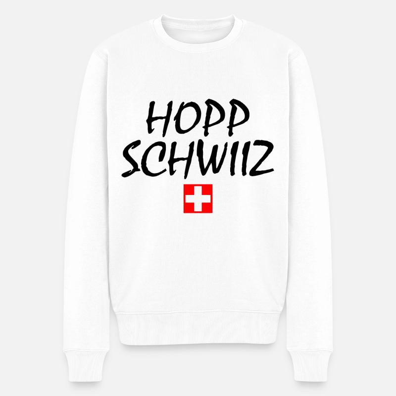 Hopp schwiiz - Pull Premium bio Homme - blanc